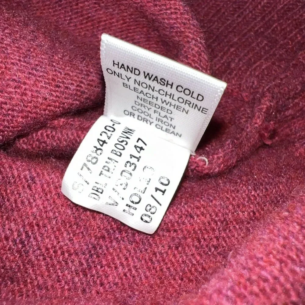 Banana Republic Women V-Neck Double Trim Sweater Sz L Pink‎ Cashmere/Wool Blend